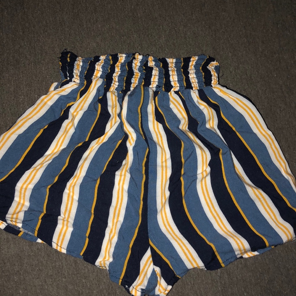 flowy blue and yellow shorts